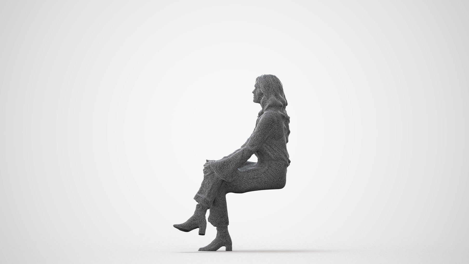 3D human model woman business formalaffairs, photogrammetry scanned person for archviz, square thumbnail