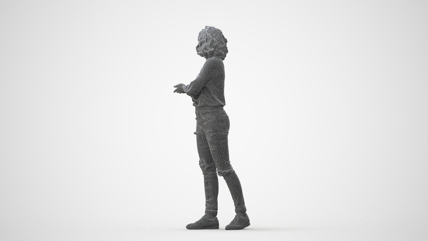 3D people model woman casual walking, scanned human for 3ds Max rendering, square thumbnail