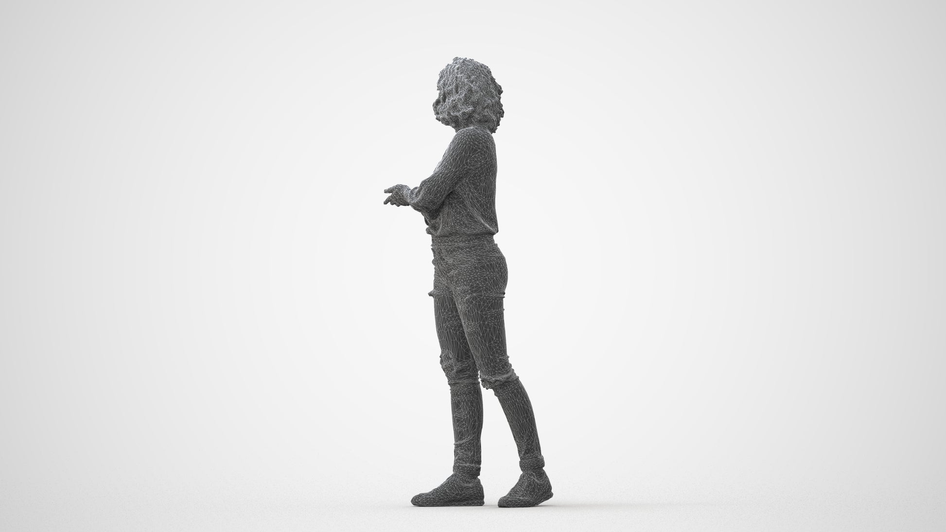 3D people model woman casual walking, scanned human for 3ds Max rendering, square thumbnail