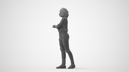 3D people model woman casual walking, scanned human for 3ds Max rendering, square thumbnail
