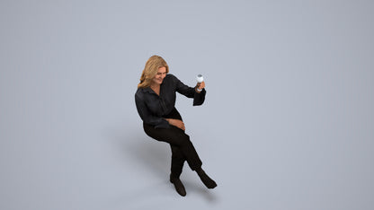 realistic 3D people woman casual formalaffairs, render-ready for V-Ray and Corona, FBX OBJ, back view render