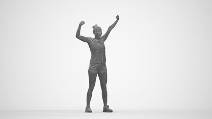 photogrammetry 3D woman sport, realistic human model archviz FBX, wireframe back view