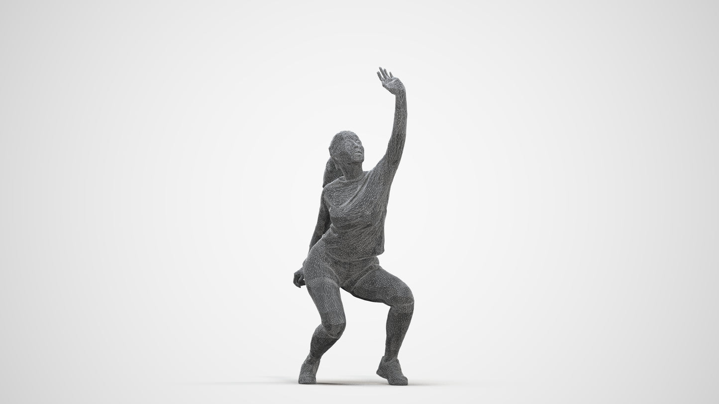 photogrammetry 3D woman sport, realistic human model archviz FBX, three-quarter front view render