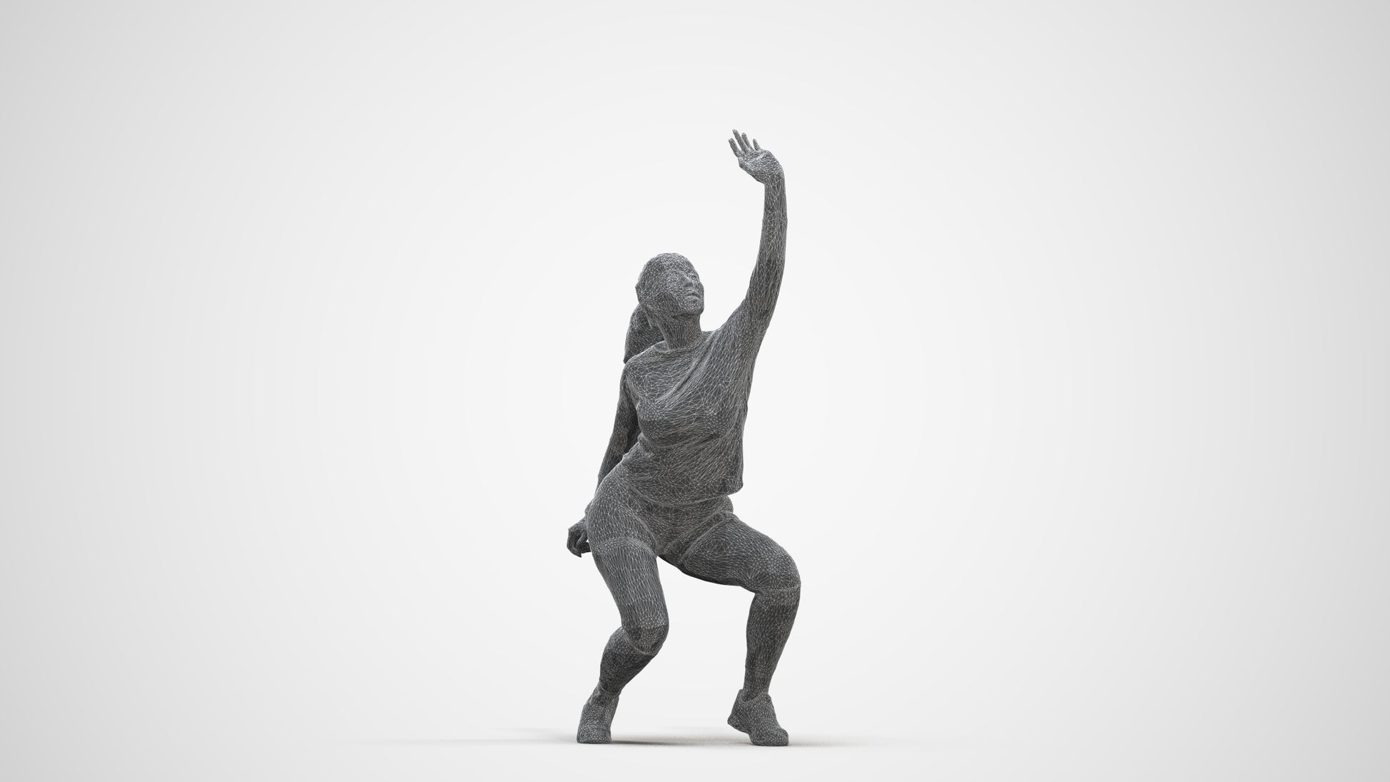photogrammetry 3D woman sport, realistic human model archviz FBX, three-quarter front view render