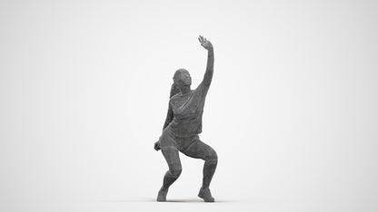 photogrammetry 3D woman sport, realistic human model archviz FBX, three-quarter front view render
