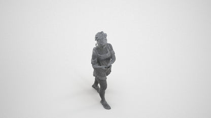 3D people model girl casual kids, scanned human for 3ds Max rendering, wireframe three-quarter view