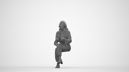 realistic 3D human woman business formalaffairs, archviz people FBX OBJ for Blender, wireframe back view