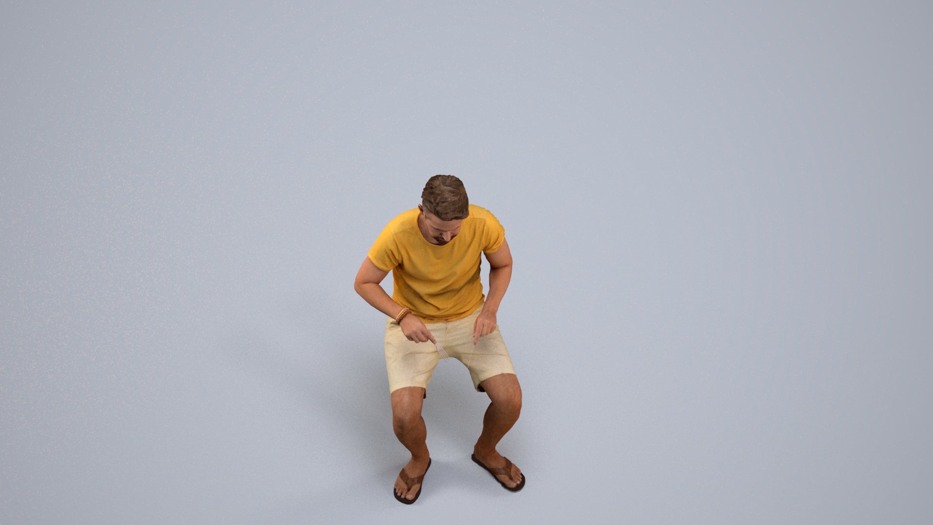 realistic 3D people man casual sitting, render-ready for V-Ray and Corona, FBX OBJ, back view render