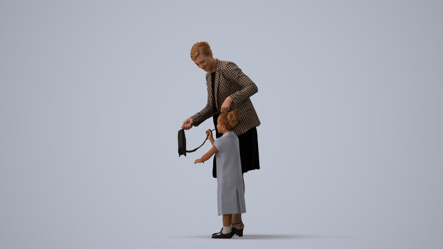 photogrammetry 3D girl casual kids, realistic human model archviz FBX, three-quarter view render