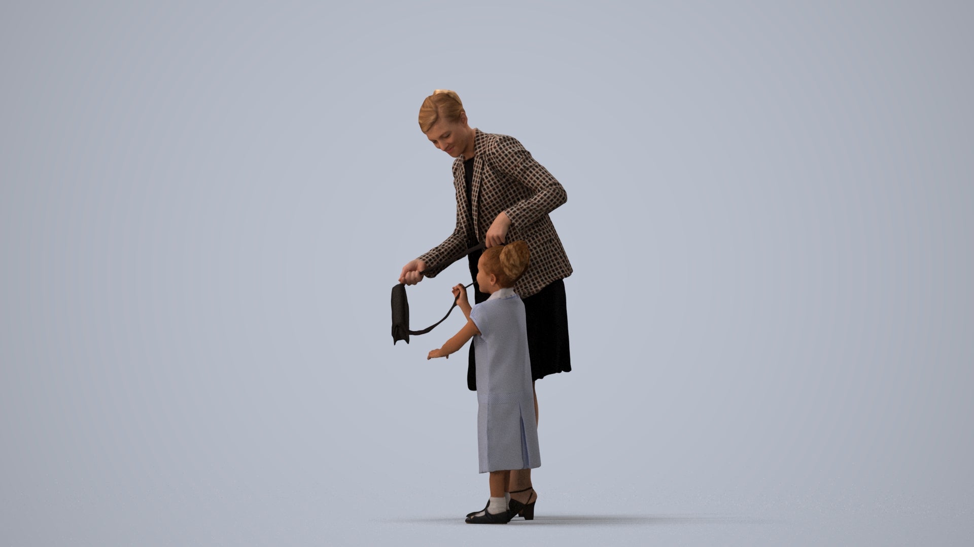 photogrammetry 3D girl casual kids, realistic human model archviz FBX, three-quarter view render