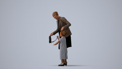 photogrammetry 3D girl casual kids, realistic human model archviz FBX, three-quarter view render