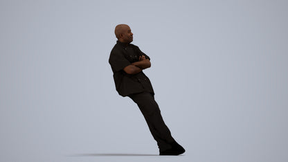 3D scanned man hospitality, photorealistic archviz people for Enscape and SketchUp, side view render