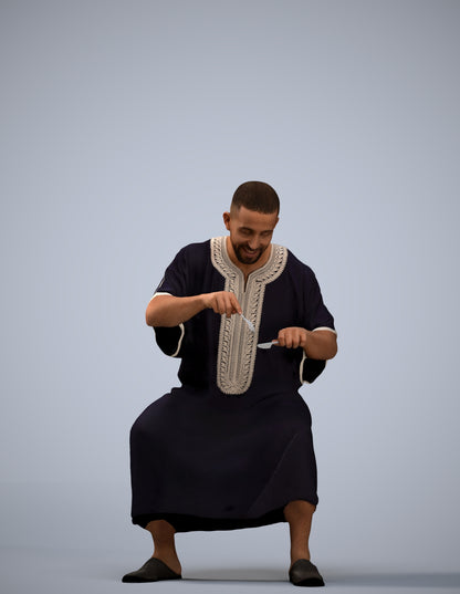 realistic 3D man sitting, scanned archviz people for Blender and 3ds Max