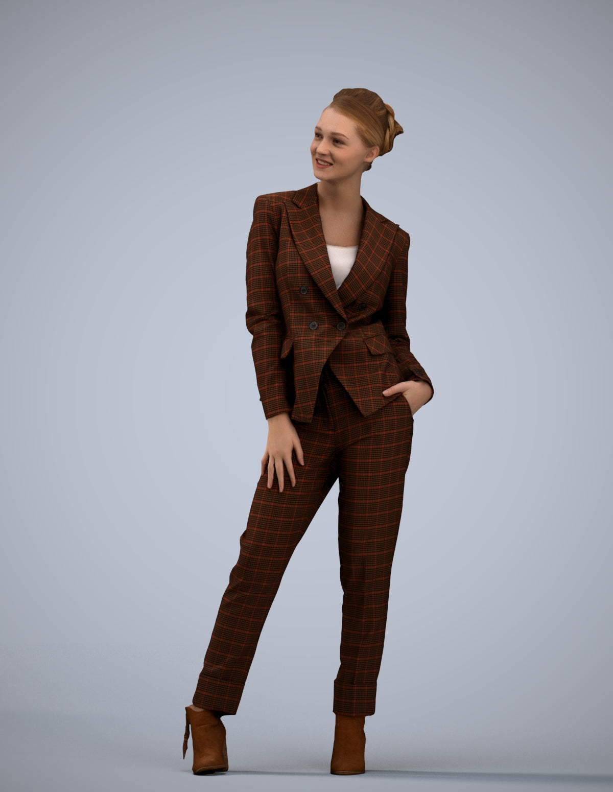 3D scanned woman business, photorealistic archviz people for Enscape and SketchUp