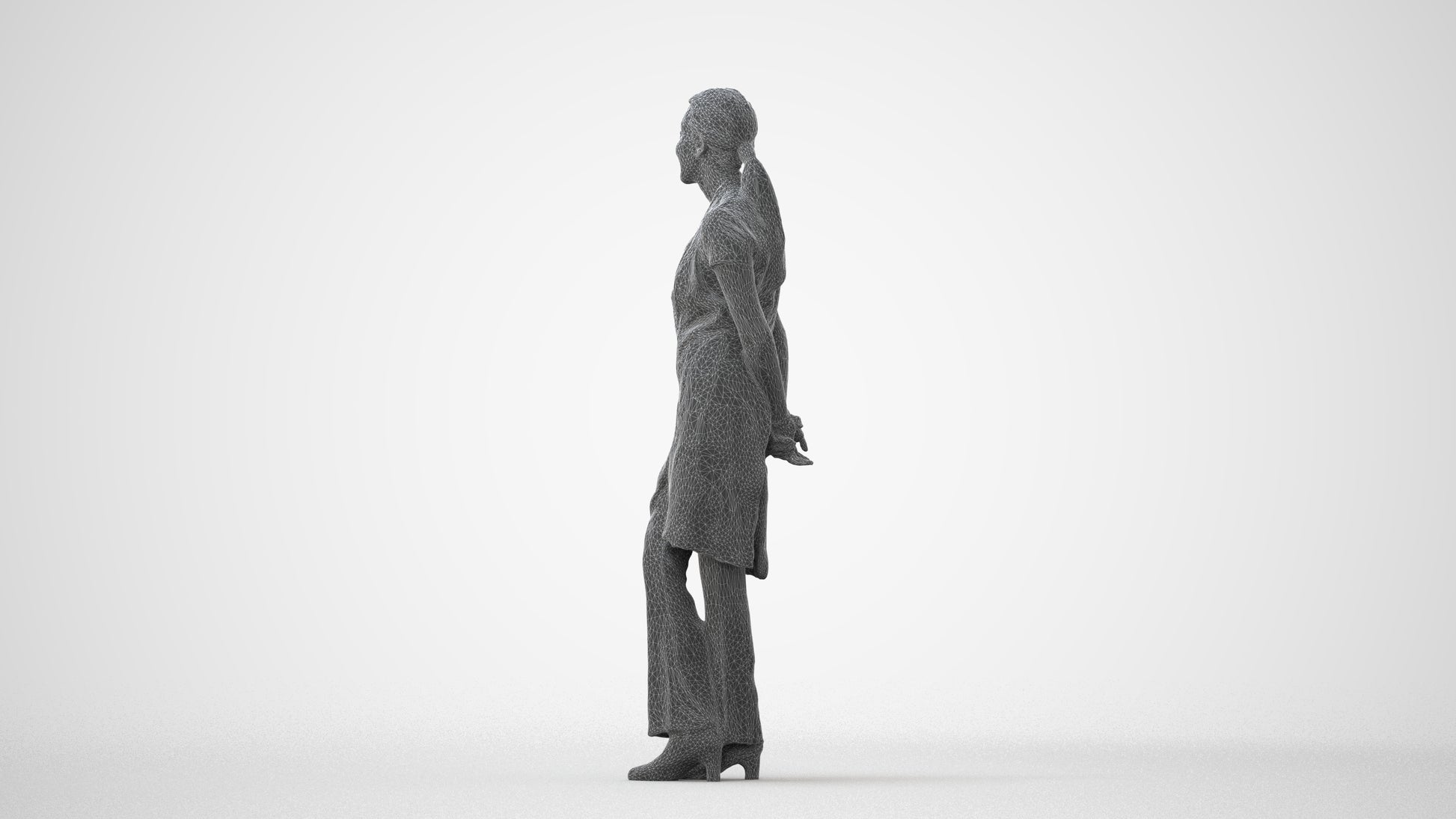 scanned 3D woman hospitality, photogrammetry people for Enscape and V-Ray, square thumbnail