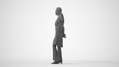 scanned 3D woman hospitality, photogrammetry people for Enscape and V-Ray, square thumbnail