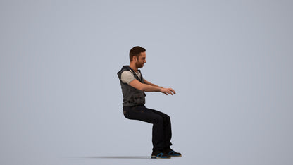 realistic 3D people man casual business, render-ready for V-Ray and Corona, FBX OBJ, side view render