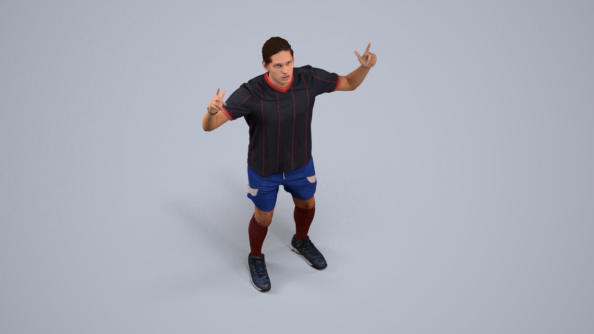 photogrammetry 3D man sport, realistic human model archviz FBX, back view render