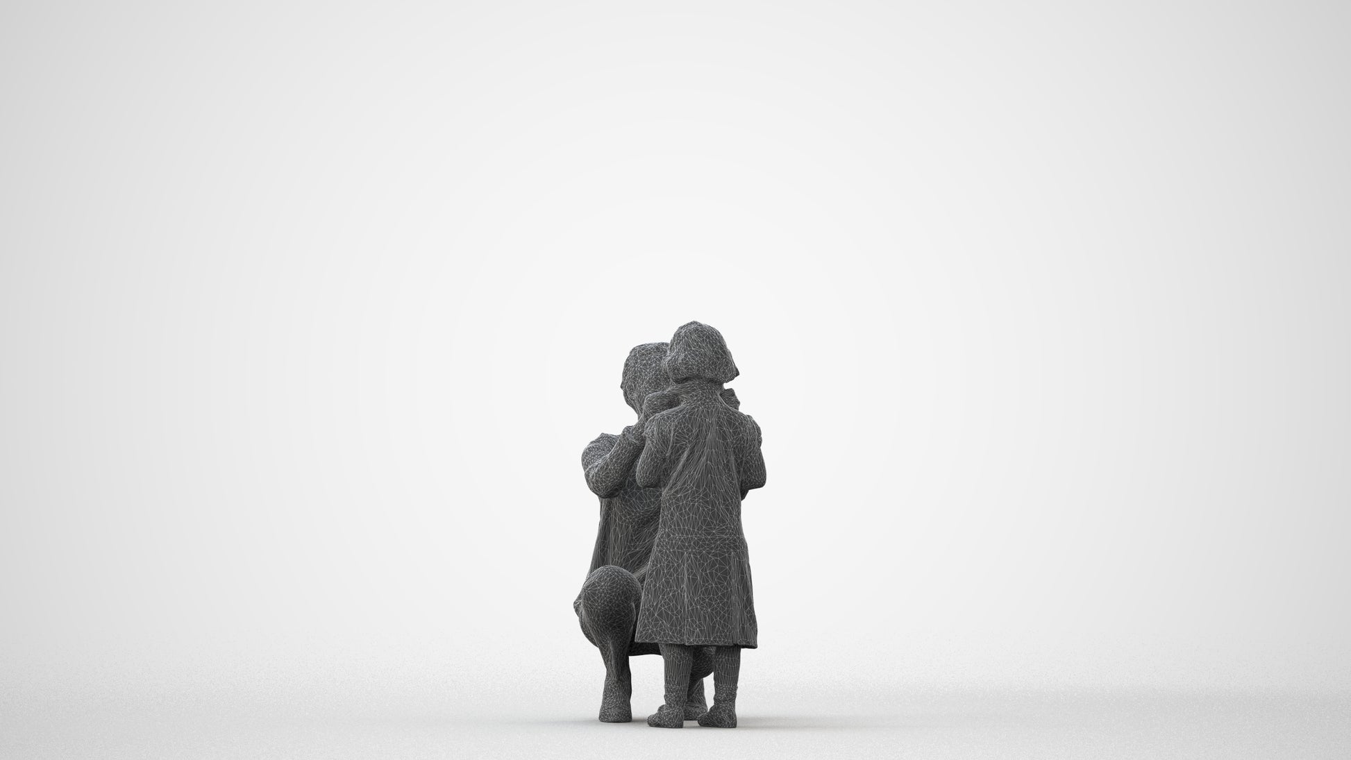 realistic 3D people woman casual kids, render-ready for V-Ray and Corona, FBX OBJ, square thumbnail