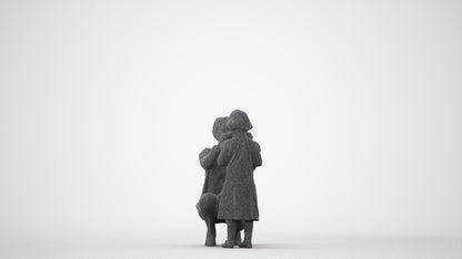 realistic 3D people woman casual kids, render-ready for V-Ray and Corona, FBX OBJ, square thumbnail