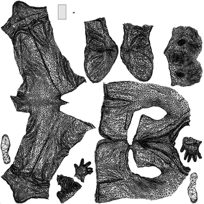 scanned 3D man business, photogrammetry people for Enscape and V-Ray, wireframe top-down view