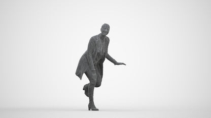 realistic 3D people woman business standing, render-ready for V-Ray and Corona, FBX OBJ, three-quarter front view render