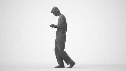 photogrammetry 3D man casual walking, realistic human model archviz FBX, square thumbnail