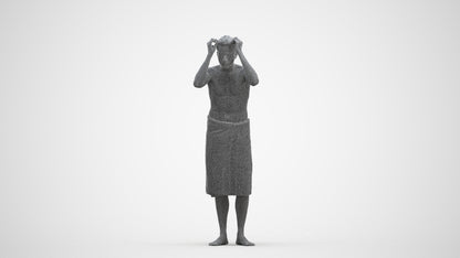 realistic 3D people man bathroom, render-ready for V-Ray and Corona, FBX OBJ, three-quarter front view render