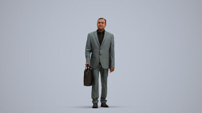 realistic 3D human man business, archviz people FBX OBJ for Blender, standing pose render