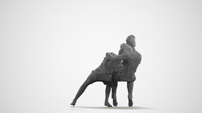 realistic 3D human girl kids, archviz people FBX OBJ for Blender, wireframe front view