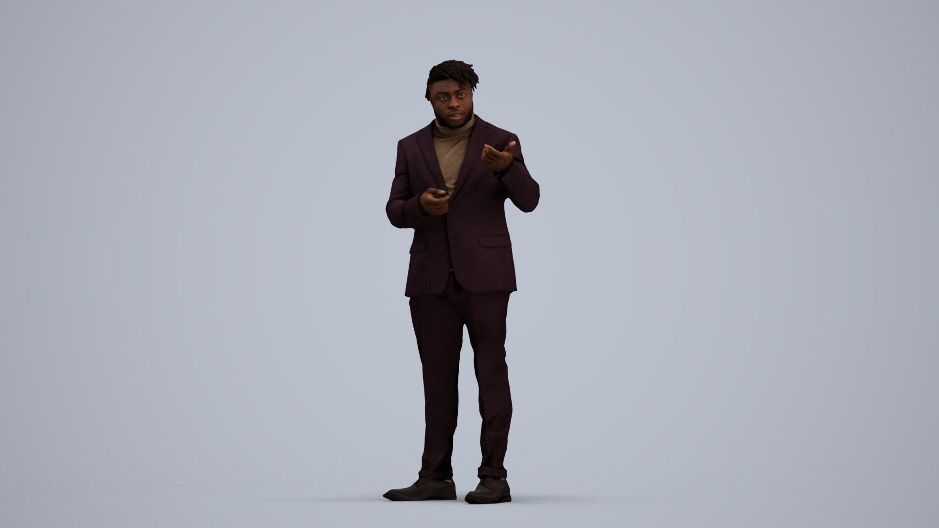 scanned 3D man business, photogrammetry people for Enscape and V-Ray, standing pose render