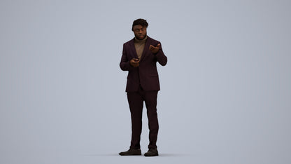 scanned 3D man business, photogrammetry people for Enscape and V-Ray, standing pose render