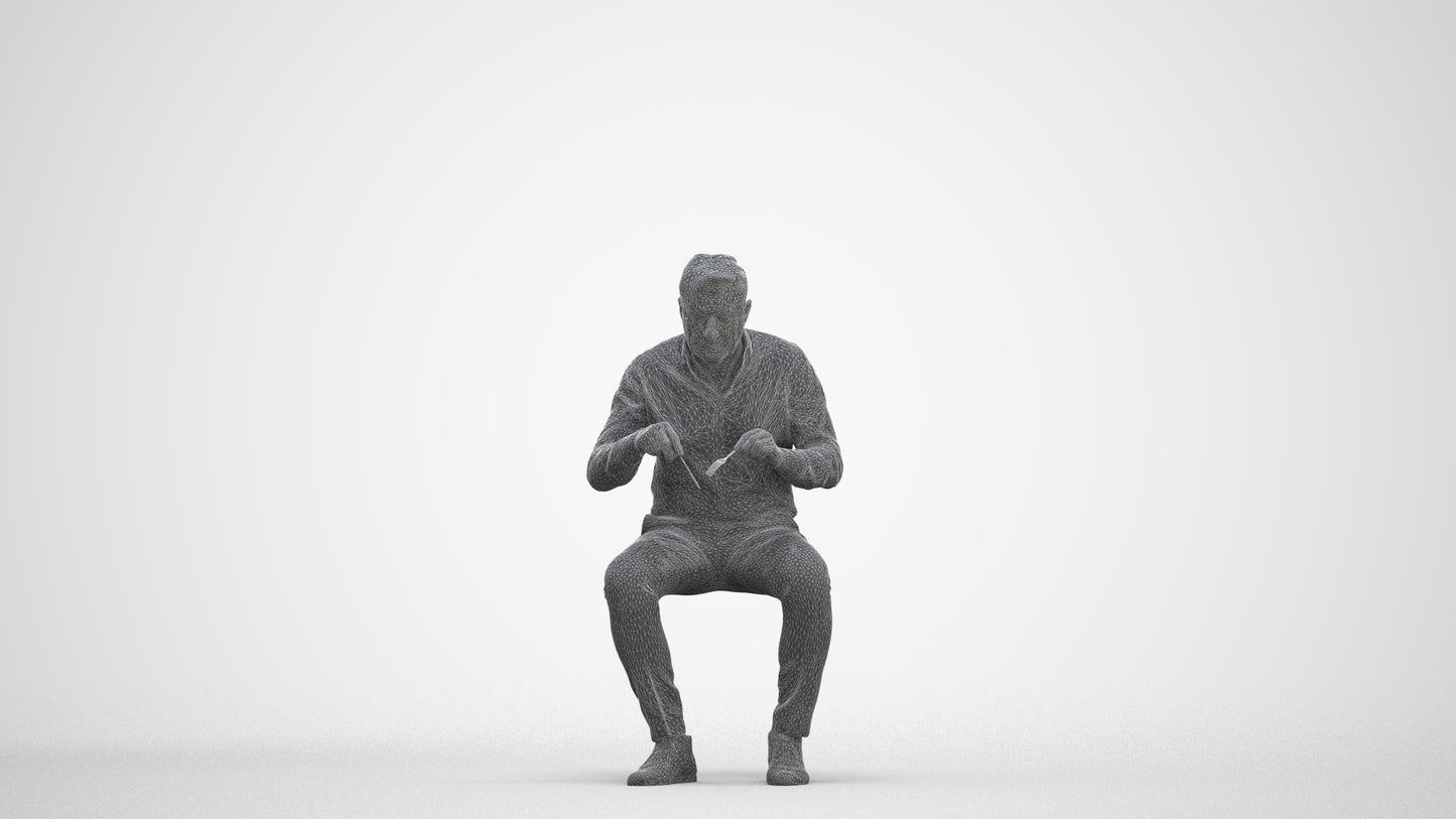 3D people model man casual business, scanned human for 3ds Max rendering, three-quarter front view render