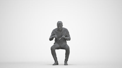 3D people model man casual business, scanned human for 3ds Max rendering, three-quarter front view render