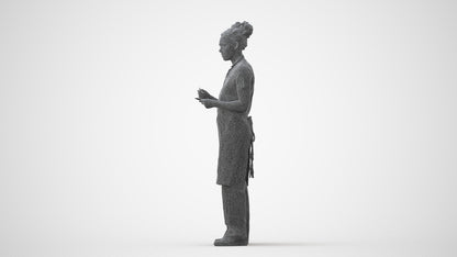 3D scanned woman hospitality, photorealistic archviz people for Enscape and SketchUp, square thumbnail