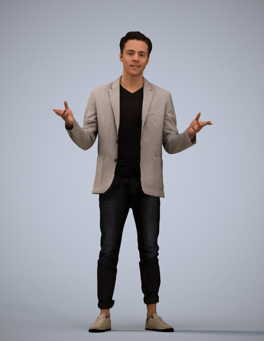realistic 3D people man business, render-ready for V-Ray and Corona, FBX OBJ