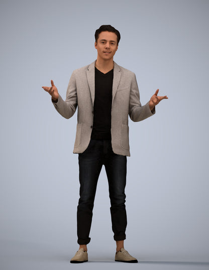 realistic 3D people man business, render-ready for V-Ray and Corona, FBX OBJ