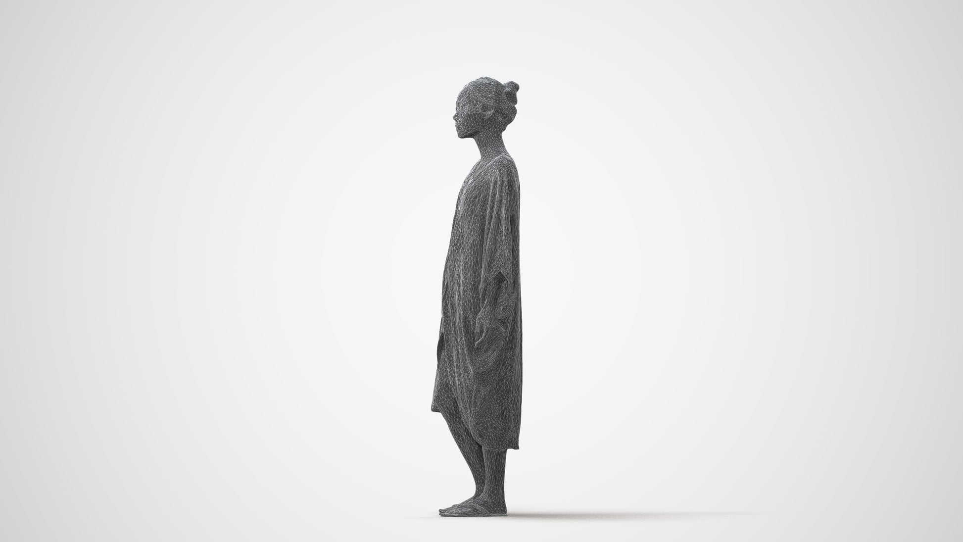 3D scanned woman standing casual, photorealistic archviz people for Enscape and SketchUp, square thumbnail