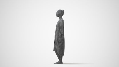 3D scanned woman standing casual, photorealistic archviz people for Enscape and SketchUp, square thumbnail