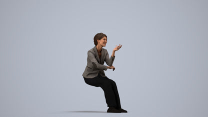 3D scanned woman business, photorealistic archviz people for Enscape and SketchUp, side view render