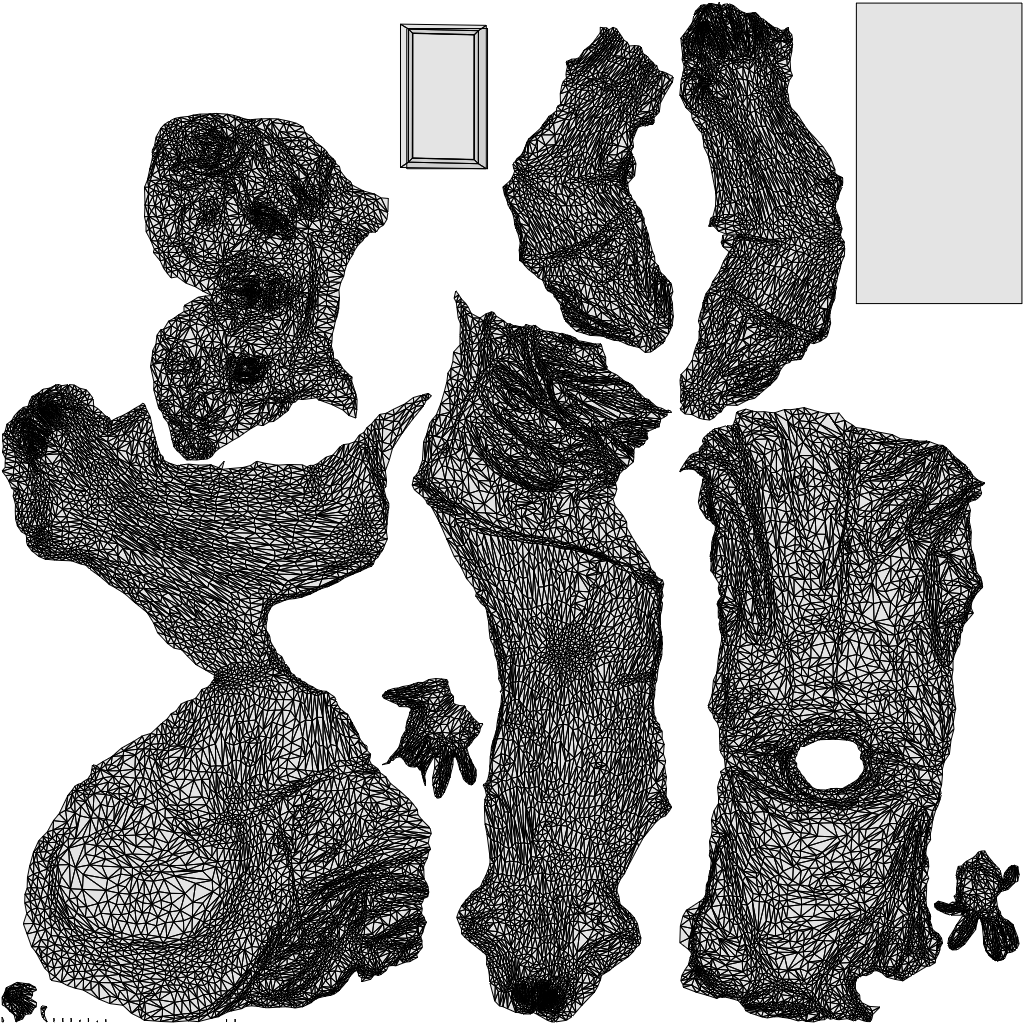3D scanned woman sitting casual, photorealistic archviz people for Enscape and SketchUp, wireframe top-down view