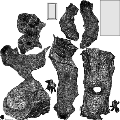 3D scanned woman sitting casual, photorealistic archviz people for Enscape and SketchUp, wireframe top-down view