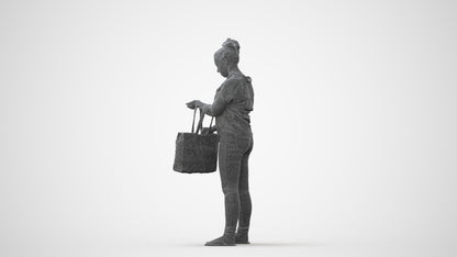 realistic 3D people woman formal shopping, render-ready for V-Ray and Corona, FBX OBJ, square thumbnail