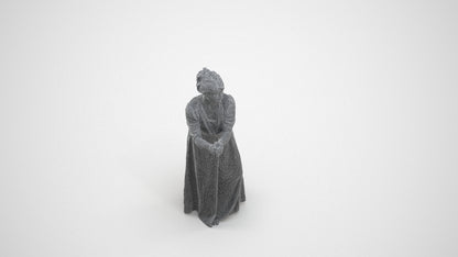 3D people model woman casual standing, scanned human for 3ds Max rendering, wireframe three-quarter view