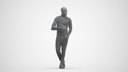 scanned 3D man casual standing, photogrammetry people for Enscape and V-Ray, three-quarter front view render