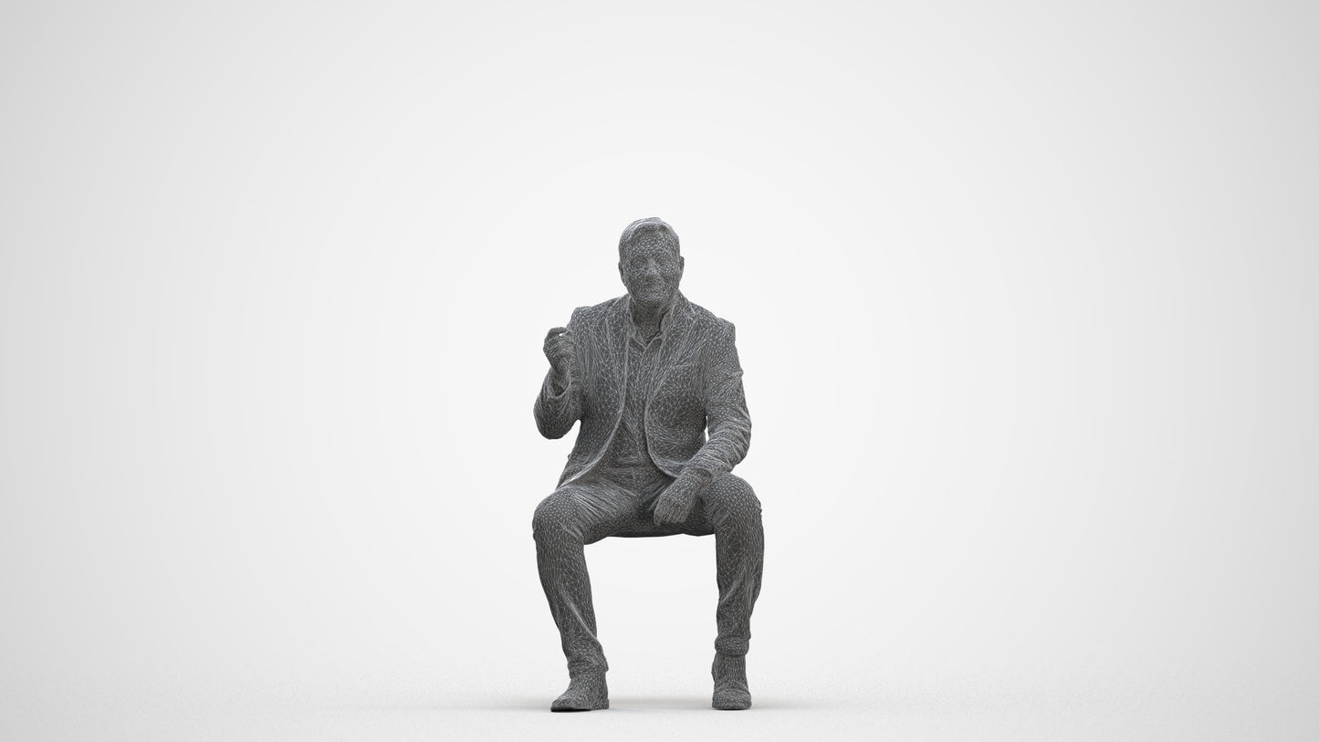3D scanned man business, photorealistic archviz people for Enscape and SketchUp, three-quarter front view render