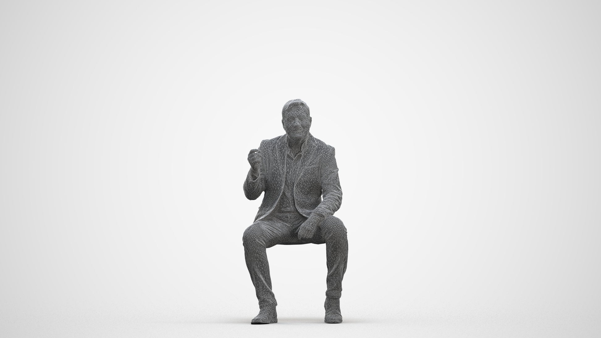3D scanned man business, photorealistic archviz people for Enscape and SketchUp, three-quarter front view render