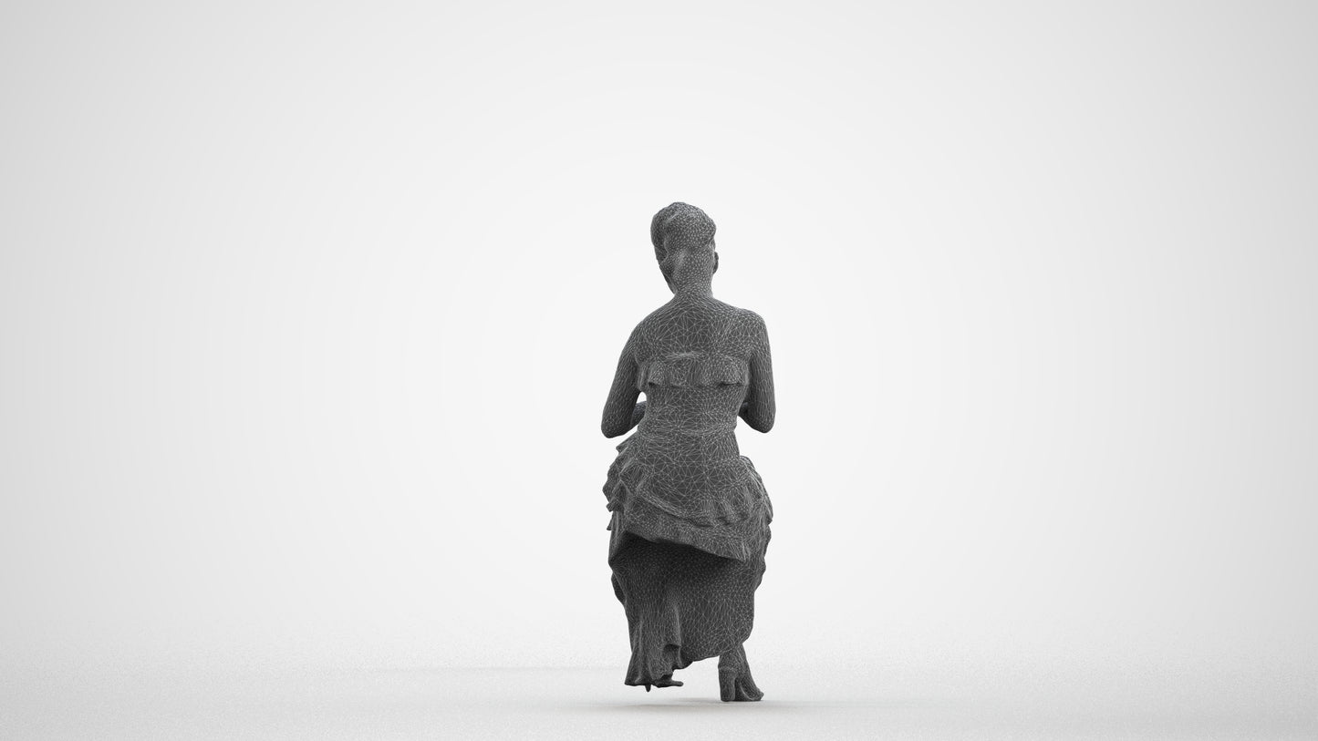photogrammetry 3D woman formal formalaffairs, realistic human model archviz FBX, wireframe front view