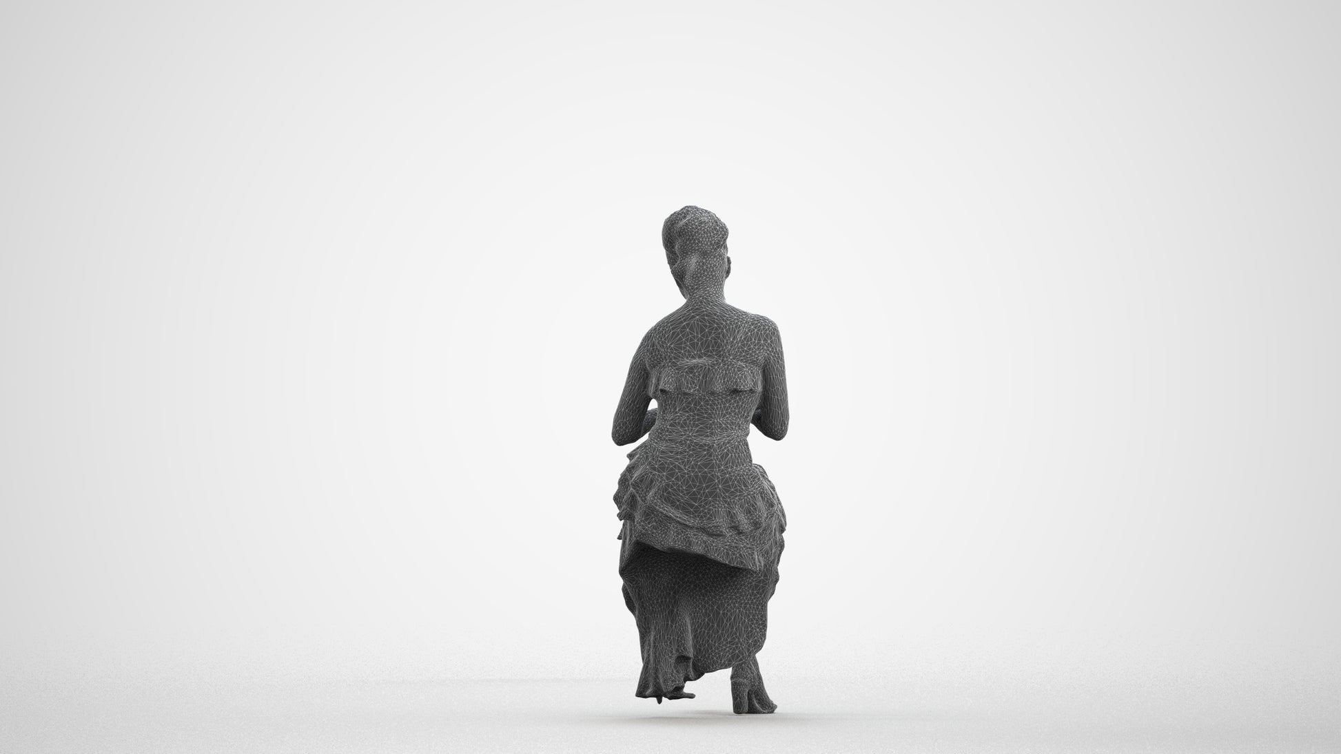 photogrammetry 3D woman formal formalaffairs, realistic human model archviz FBX, wireframe front view