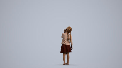 photogrammetry 3D girl kids, realistic human model archviz FBX, front view render